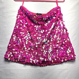 Nasty Gal Pink Sequin Mini Skirt Size 8 NWT Iridescent Party Holiday Clubwear